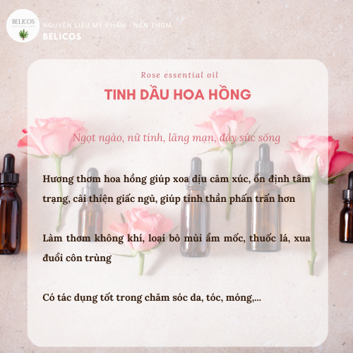 Công dụng của tinh dầu hoa hồng