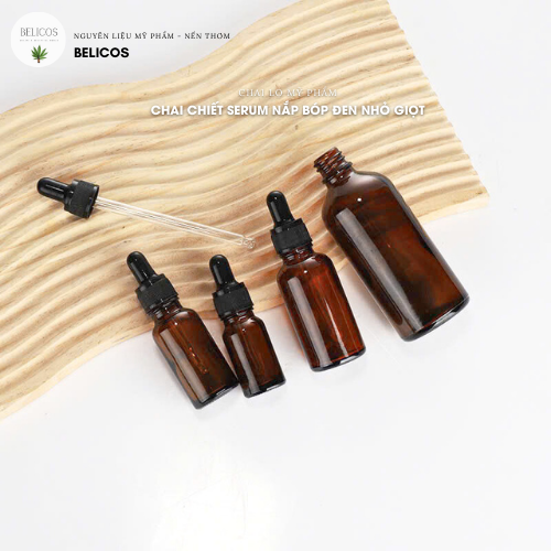 Chai lọ serum nắp bóp đen