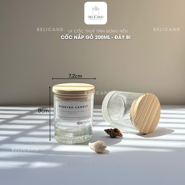 Cốc nắp gỗ đáy bi 200ml