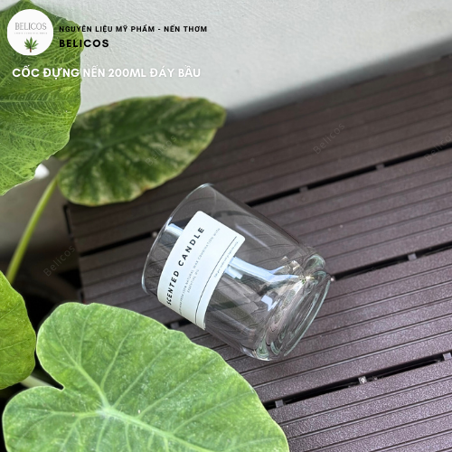 Cốc đựng nến 200ml đáy bầu