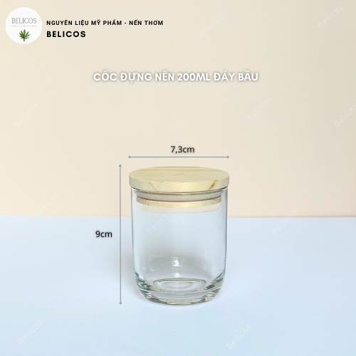 Cốc nắp gỗ đáy bầu 200ml