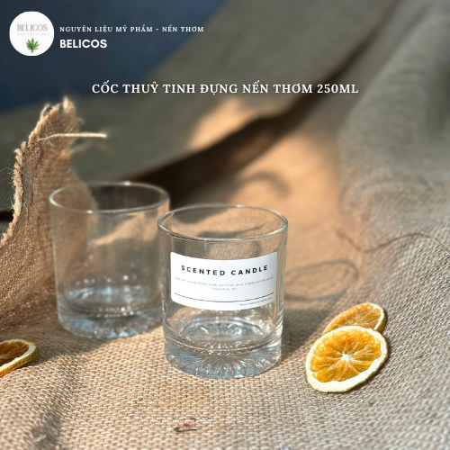 Sử dụng cốc đựng nến 250ml đáy hoa cúc