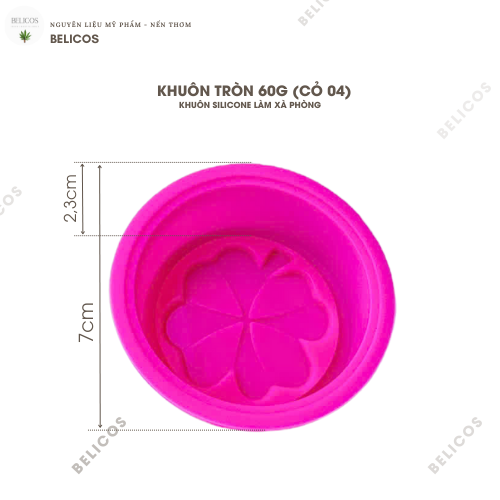 Kích thước khuôn silicone làm xà phòng cỏ may mắn