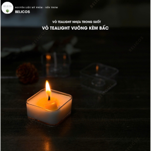 Cốc tealight nhựa vuông