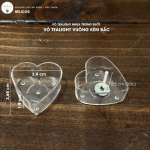 Kích thước vỏ nến tealight hình trái tim