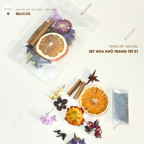 set hoa khô trang trí 01