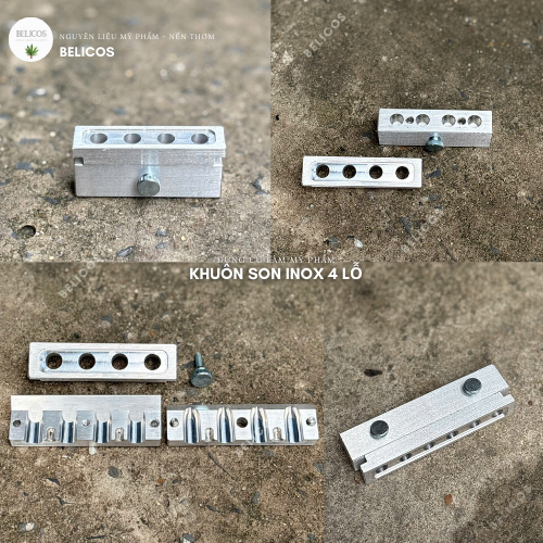 Khuôn làm son inox 4 lỗ