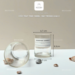 Kích thước cốc thuỷ tinh 180ml đựng nến