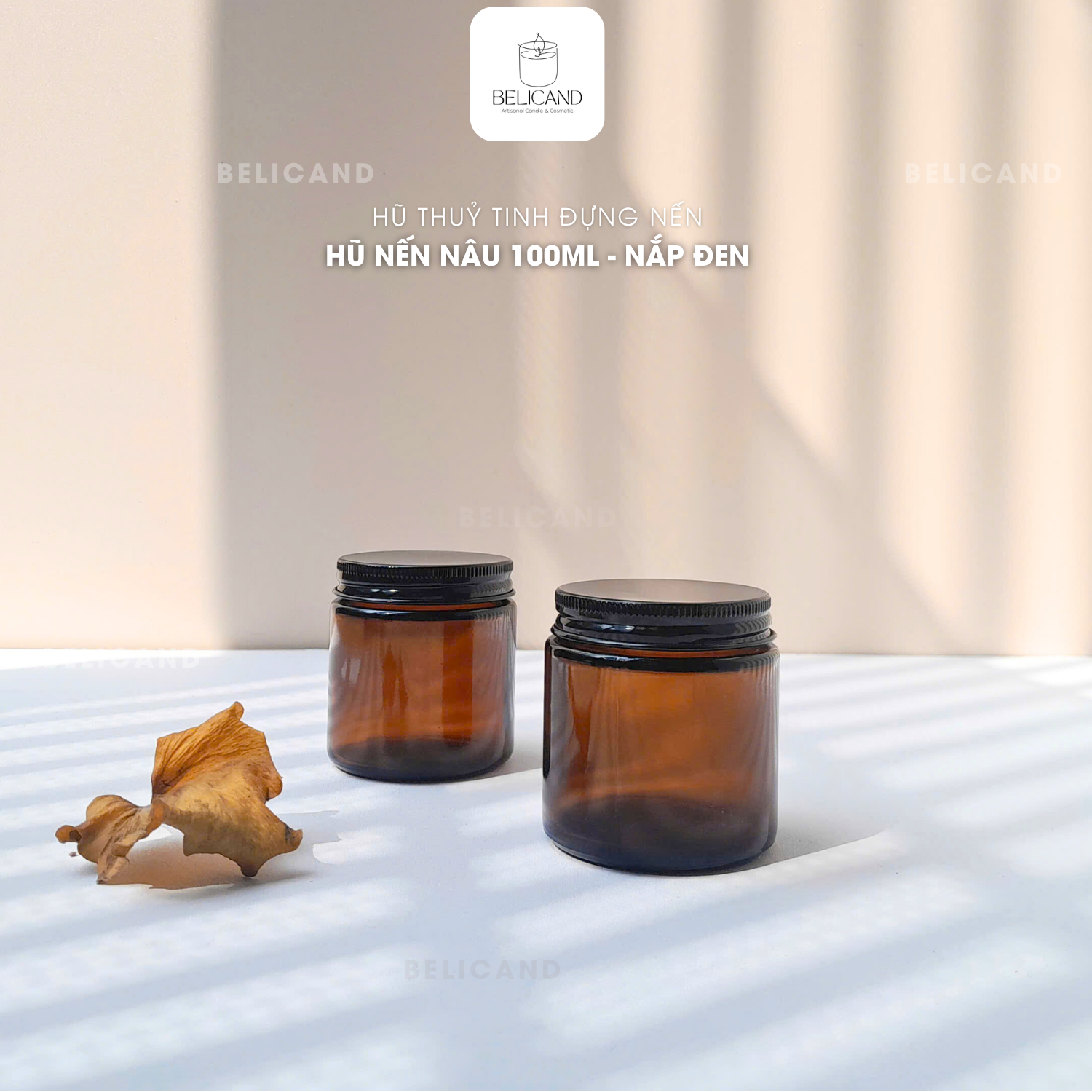 Hũ thuỷ tinh nâu nắp đen Hũ thuỷ tinh nâu nắp đen