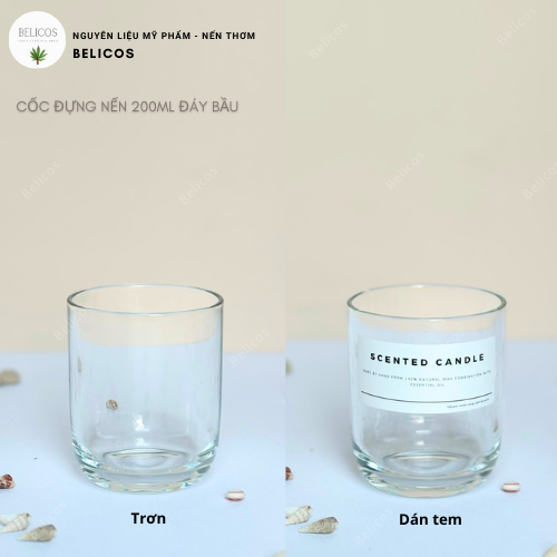 Cốc thuỷ tinh đựng nến đáy bầu