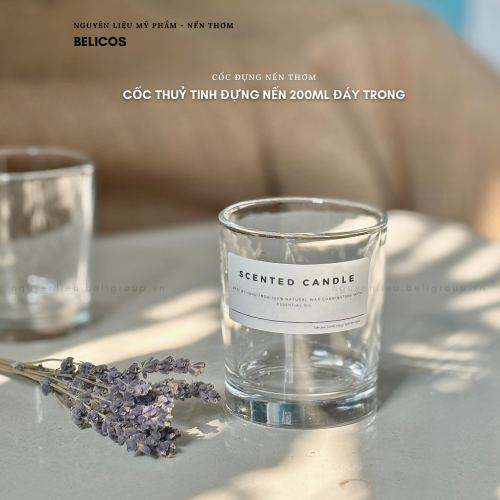 cốc nến 200ml đáy trong suốt