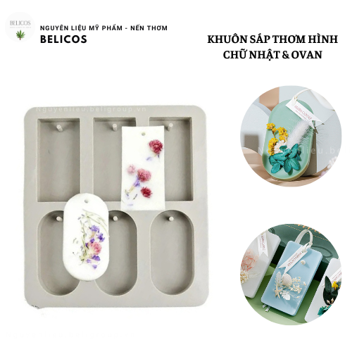 Khuôn sáp thơm hình chữ nhật và ovan Khuôn sáp thơm hình chữ nhật và ovan