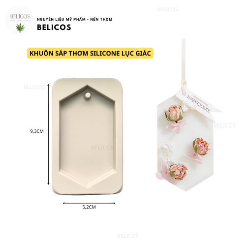 Khuôn làm sáp thơm hình lục giác dài