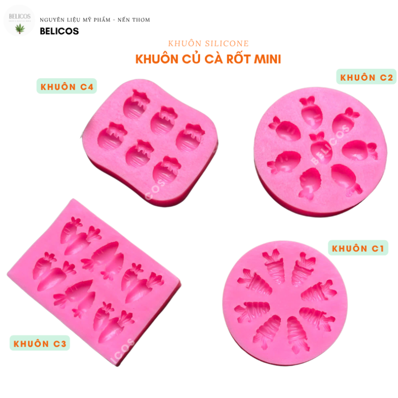 Khuôn silicon hình củ cà rốt mini
