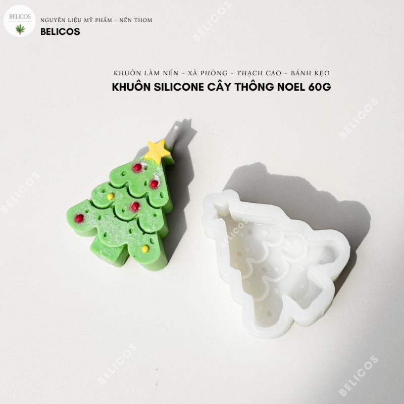 Khuôn silicone cây thông 60G