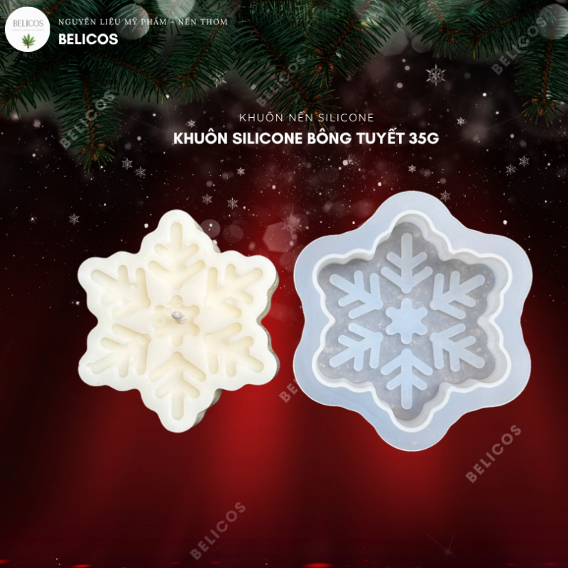 Khuôn silicone làm nến bông tuyết